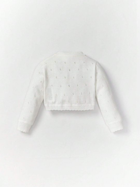 Baby Girl Scallop Trim Cardigan