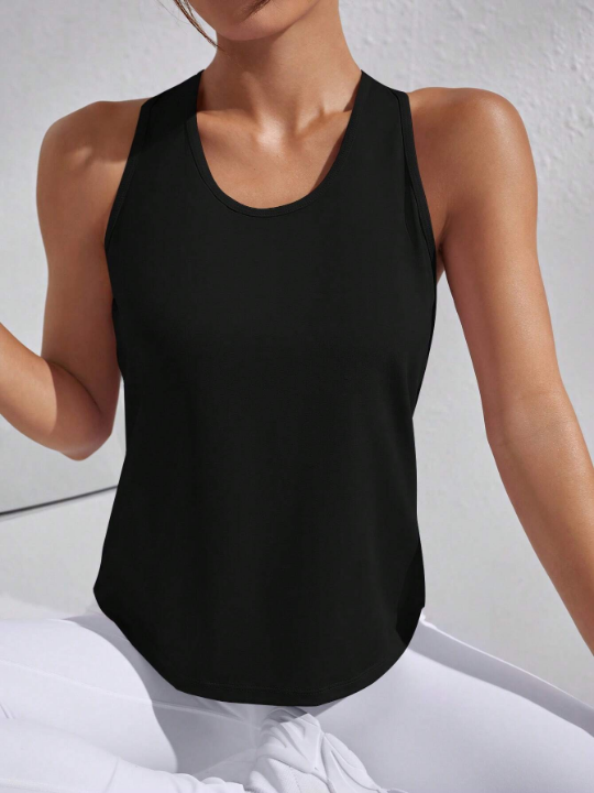 Yoga Basic Cutout Racerback Sports Tank Top