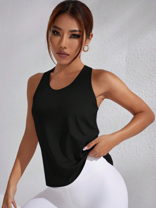 Yoga Basic Cutout Racerback Sports Tank Top