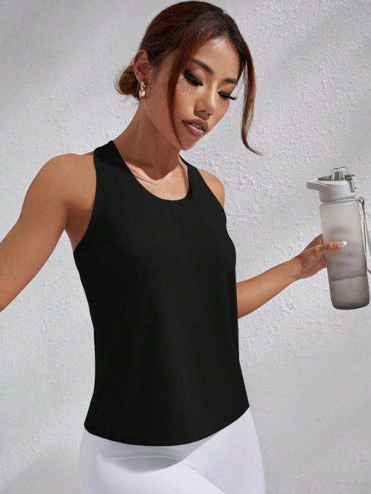 Yoga Basic Cutout Racerback Sports Tank Top