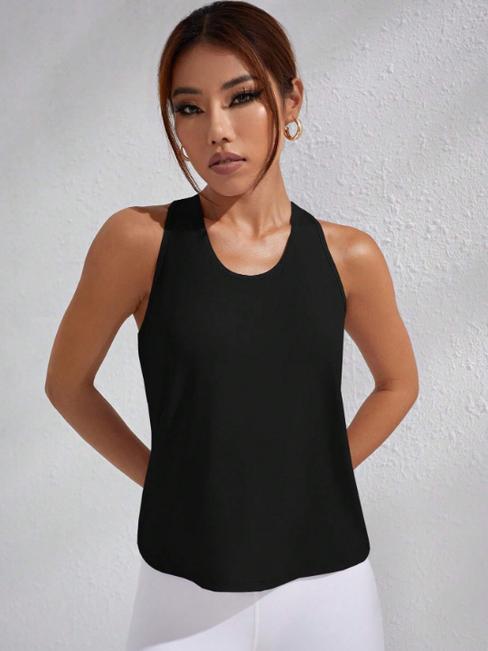 Yoga Basic Cutout Racerback Sports Tank Top