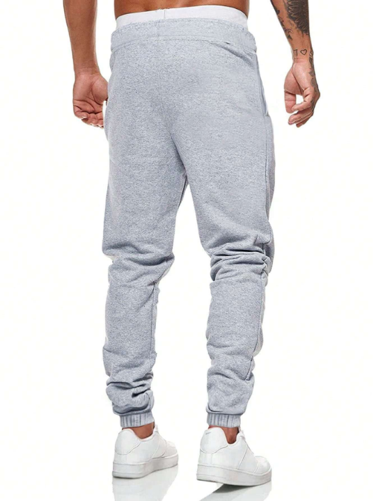 Manfinity Homme Men Letter Patched Drawstring Waist Sweatpants