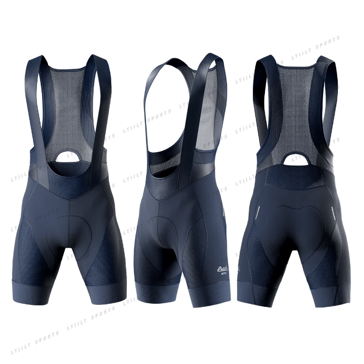 Men Solid High Elastic Wide Straps Cycling Bib Shorts Gym Clothes Men Biker Shorts