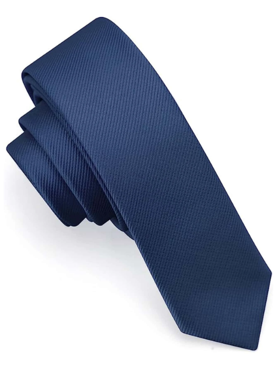 1pc Men's Slim 1.5 Inch (4cm) Skinny Necktie In Navy Blue, Suitable For Wedding, Graduation, Formal And Casual Occasions