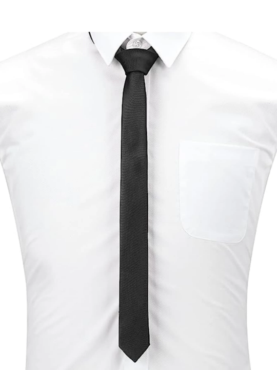 1pc Men's Black 1.5 Inches (4cm) Slim Fit Skinny Necktie, Suitable For Weddings, Graduation Uniforms, Formal And Casual Occasions
