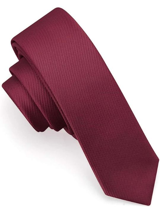 1pc Men's Wine Red 1.5 Inch(4cm) Slim, Skinny Necktie For Wedding, Graduation Uniform, Formal And Casual Occasions