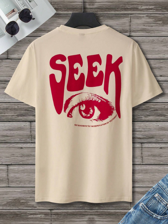 Manfinity LEGND Men Eye & Slogan Graphic Drop Shoulder Tee