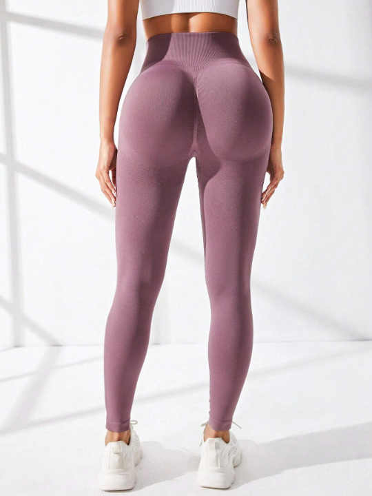 Yoga Basic Seamless Scrunch Butt Wideband Waist Sports Leggings