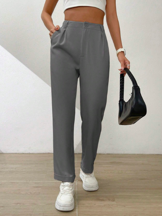 Essnce High Waist Plicated Detail Pants