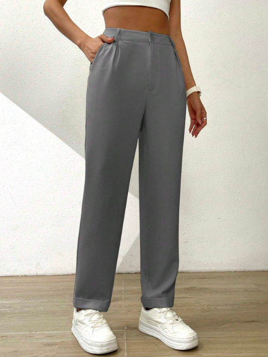 Essnce High Waist Plicated Detail Pants