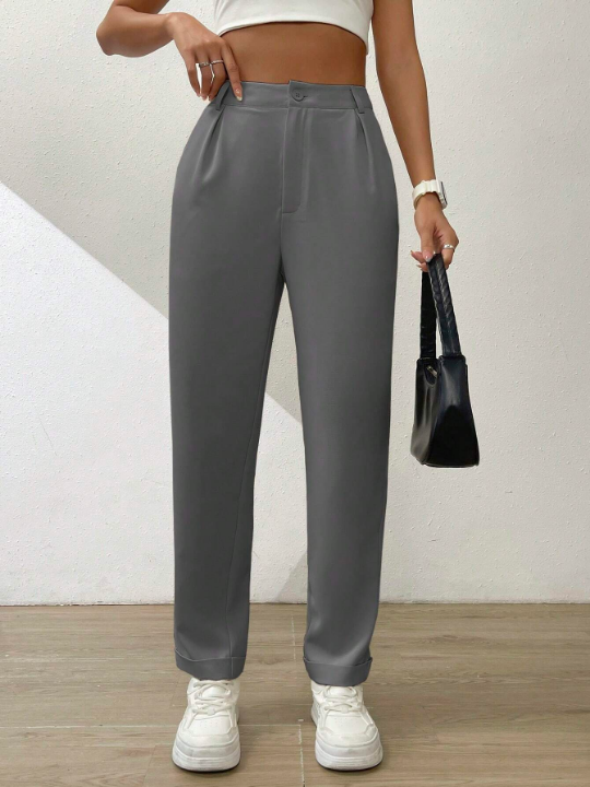 Essnce High Waist Plicated Detail Pants