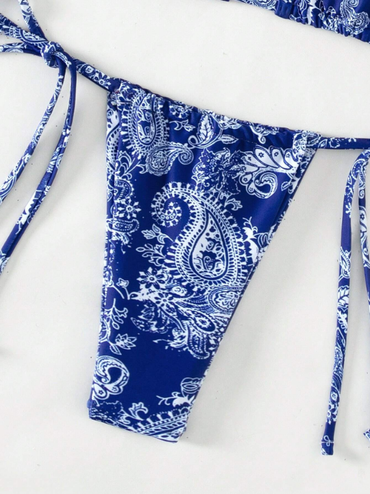 Swim BohoFeel Paisley Print Halter Triangle Bikini Swimsuit