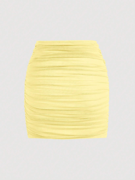 MOD Solid Ruched Wrap Skirt