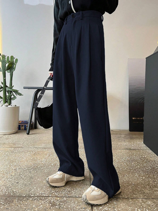 DAZY High Waist Plicated Detail Wide Leg Pants