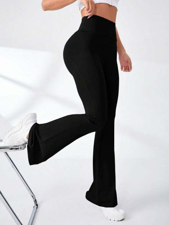 Yoga Basic Solid Flare Leg Sports Pants