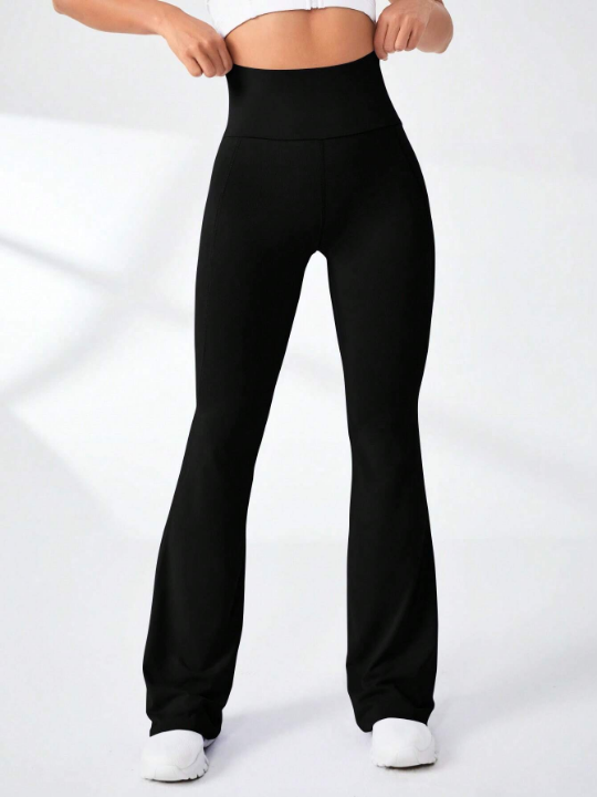 Yoga Basic Solid Flare Leg Sports Pants