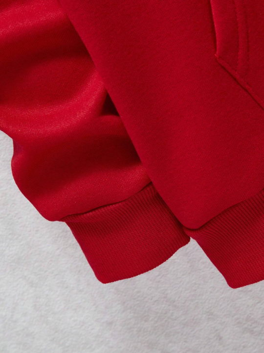 Men Kangaroo Pocket Drawstring Thermal Lined Hoodie