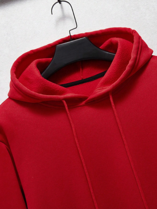 Men Kangaroo Pocket Drawstring Thermal Lined Hoodie