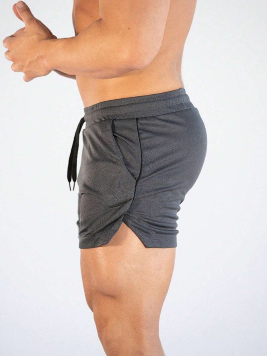 Sport PWRUP Men Split Hem Drawstring Waist Sports Shorts