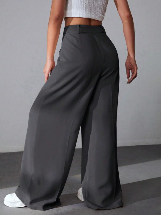 EZwear Spring Solid Wide Leg Pants