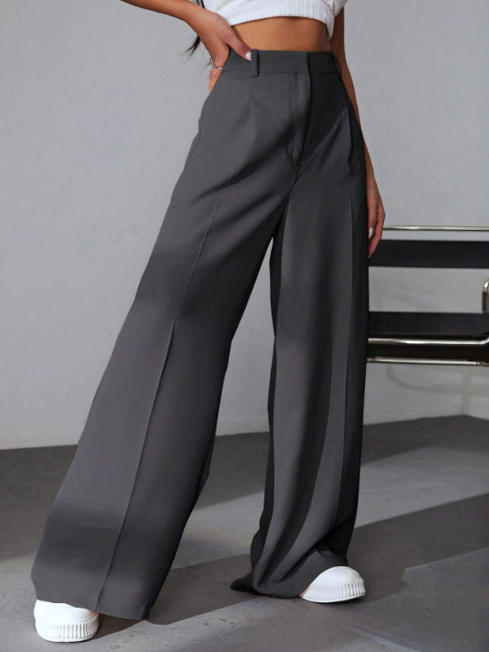 EZwear Spring Solid Wide Leg Pants