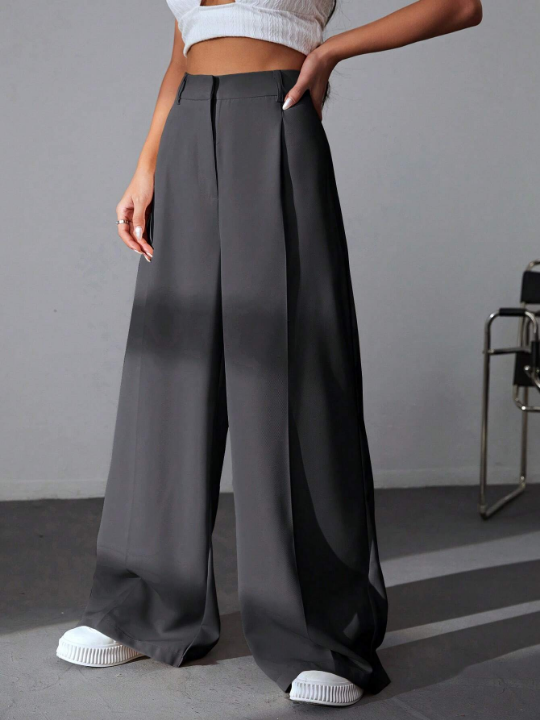 EZwear Spring Solid Wide Leg Pants