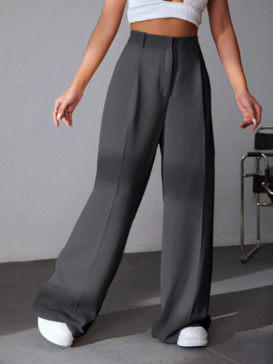 EZwear Spring Solid Wide Leg Pants