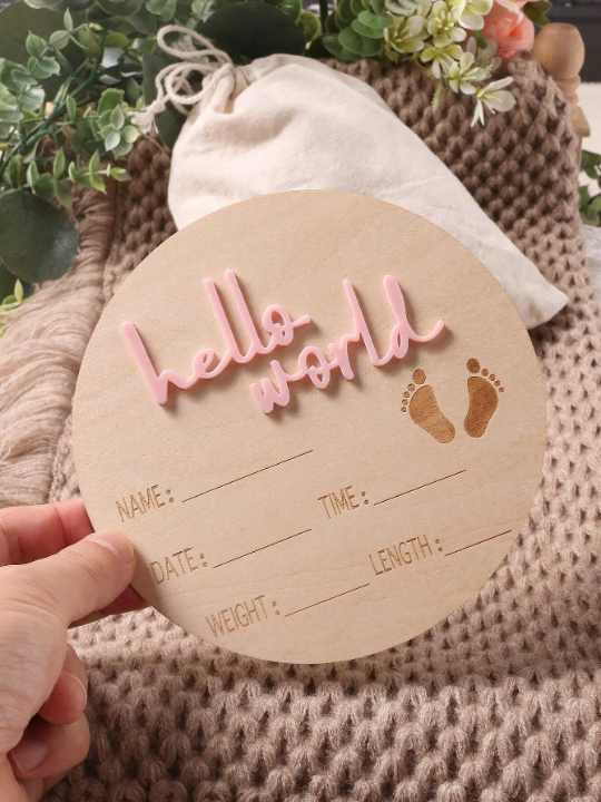 Baby Girl Slogan Graphic Birth Bulletin Card Photography Prop