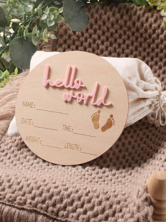 Baby Girl Slogan Graphic Birth Bulletin Card Photography Prop