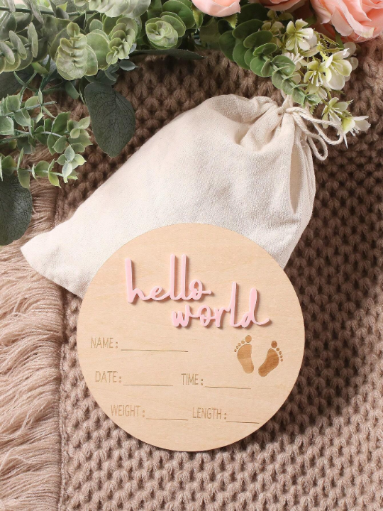 Baby Girl Slogan Graphic Birth Bulletin Card Photography Prop