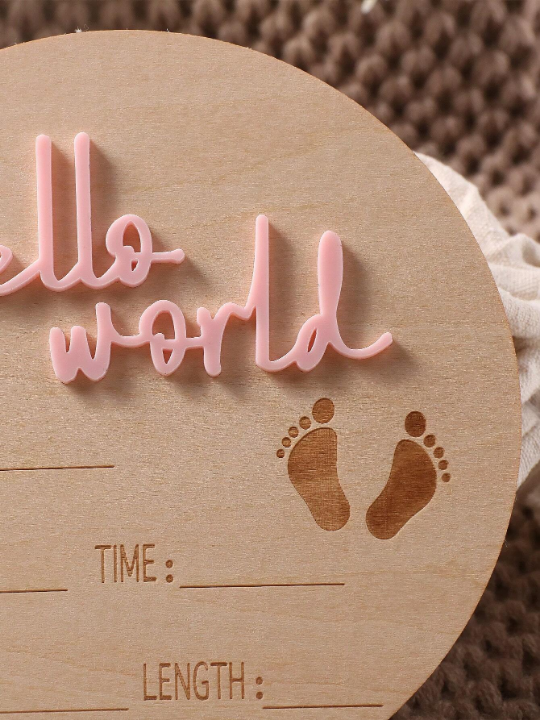 Baby Girl Slogan Graphic Birth Bulletin Card Photography Prop