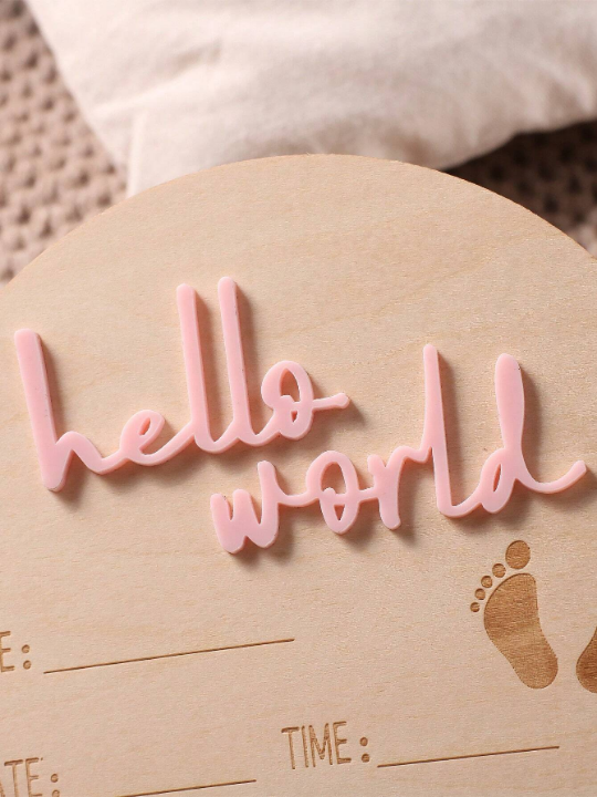 Baby Girl Slogan Graphic Birth Bulletin Card Photography Prop