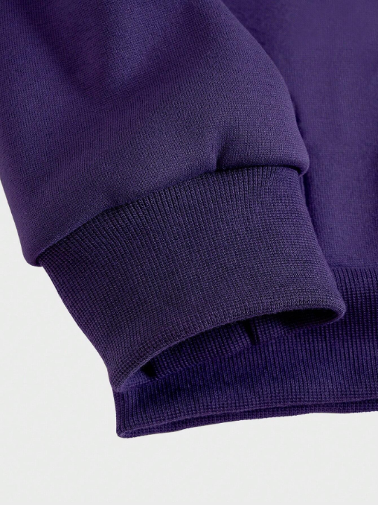 ROMWE Academia Men Skull & Letter Graphic Zip Up Thermal Lined Hoodie