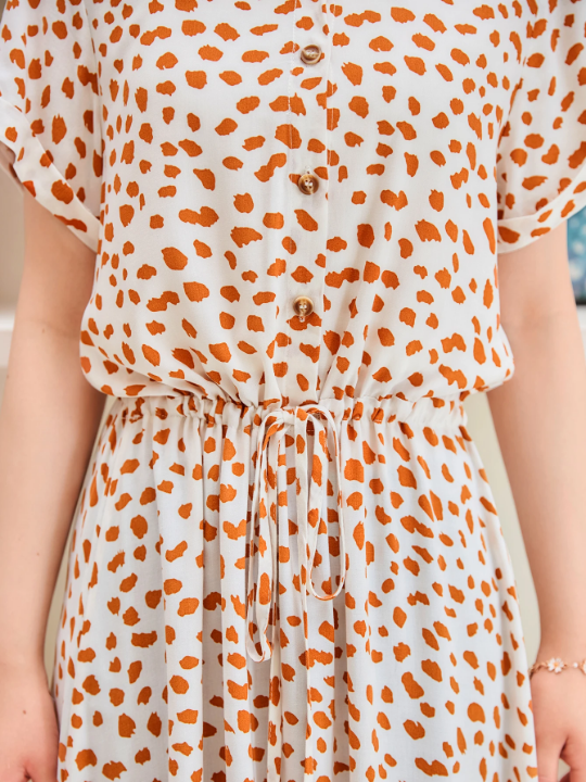 Unity Dalmatian Print Button Front Dress