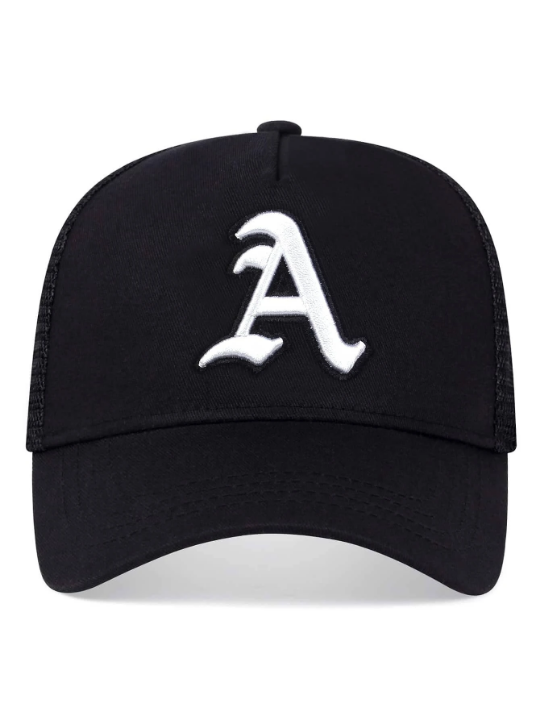 1pc Men's Adjustable Baseball Cap With Embroidered Capital Letter A, Sun-protective And Casual, Perfect For Outdoor Activities, Traveling, And Beach Vacations