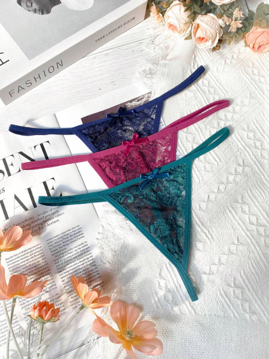 Classic Sexy 3pack Floral Lace Thong