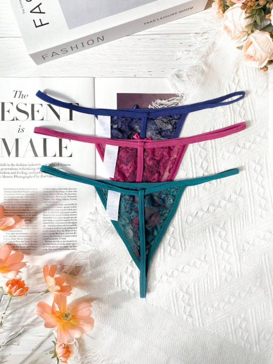 Classic Sexy 3pack Floral Lace Thong