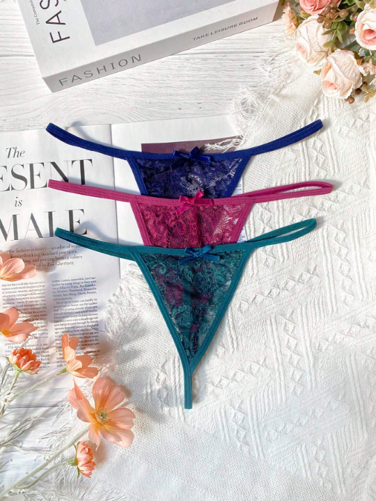 Classic Sexy 3pack Floral Lace Thong