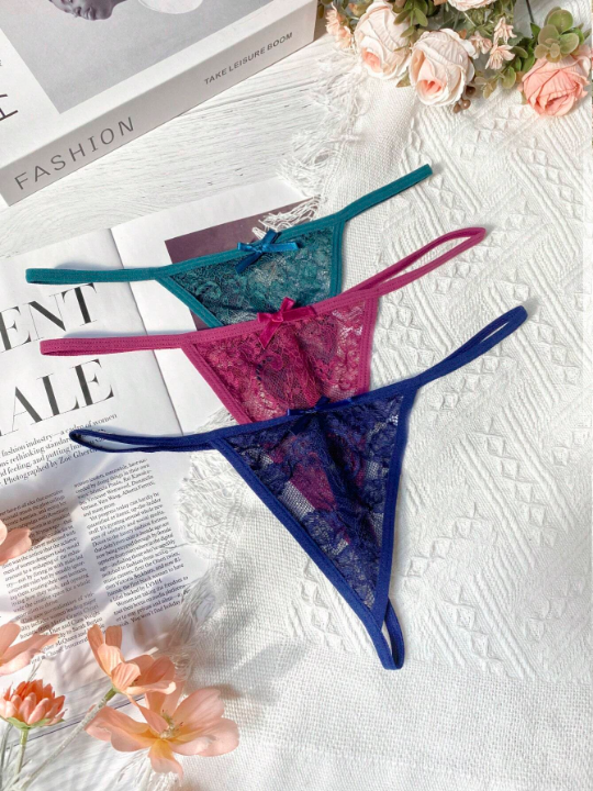 Classic Sexy 3pack Floral Lace Thong