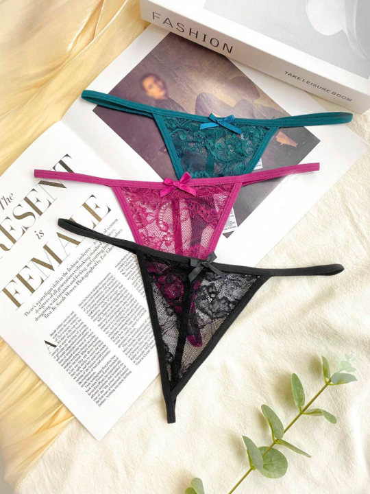 Classic Sexy 3pack Floral Lace V-strings
