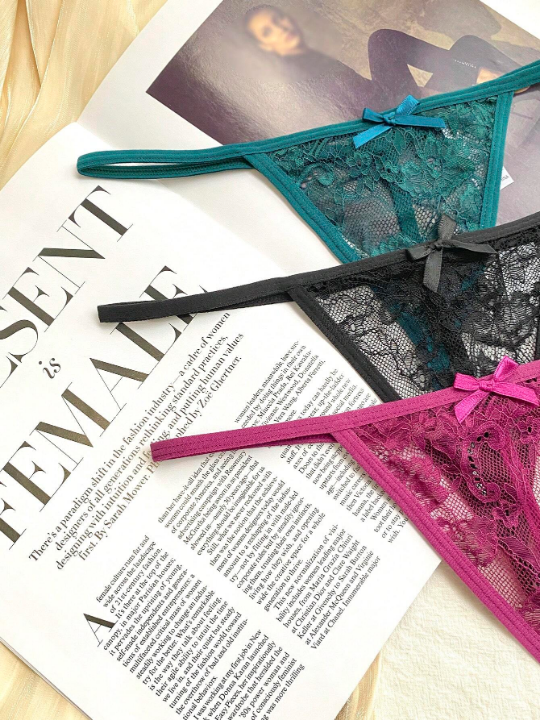 Classic Sexy 3pack Floral Lace V-strings