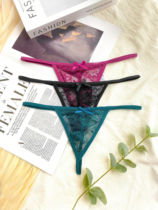 Classic Sexy 3pack Floral Lace V-strings