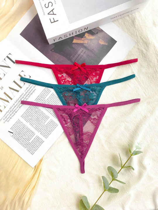 Classic Sexy 3pack Floral Lace Thong