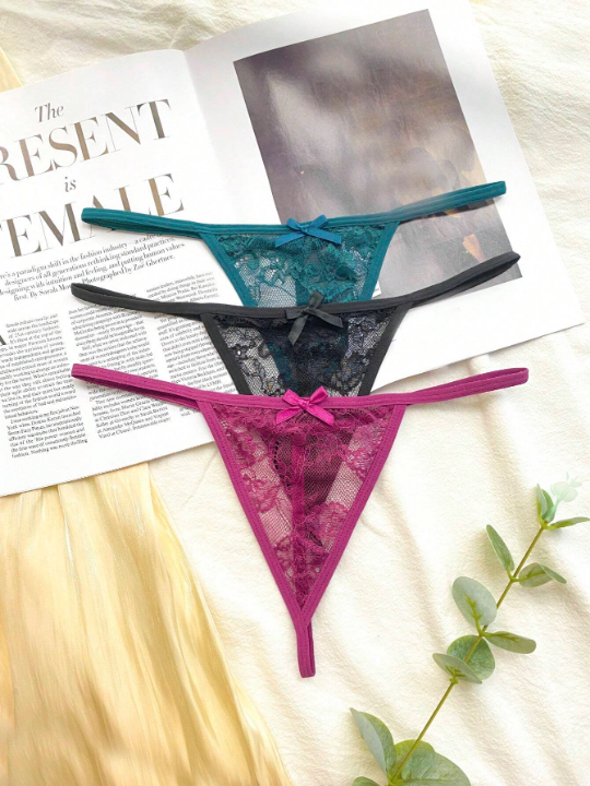 Classic Sexy 3pack Floral Lace V-strings
