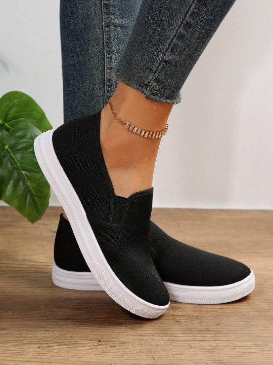 Women's Casual Slip On Sneakers, Simple Design