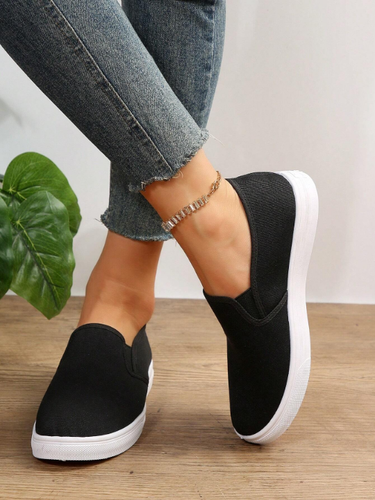 Women's Casual Slip On Sneakers, Simple Design