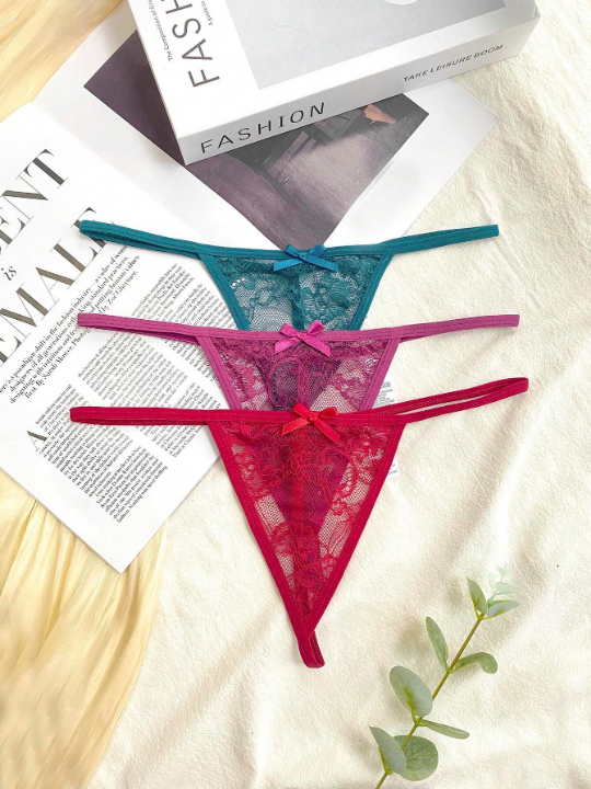 Classic Sexy 3pack Floral Lace Thong