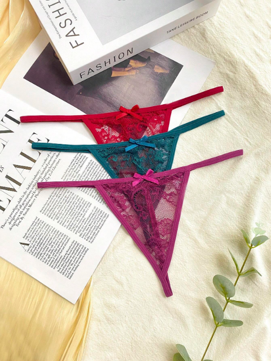 Classic Sexy 3pack Floral Lace Thong