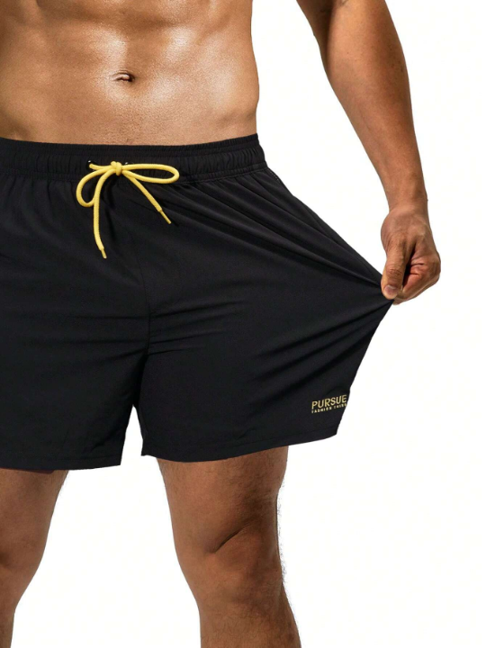 Manfinity Swimmode Men Two Tone Drawstring Waist 2 in 1 Swim Trunks