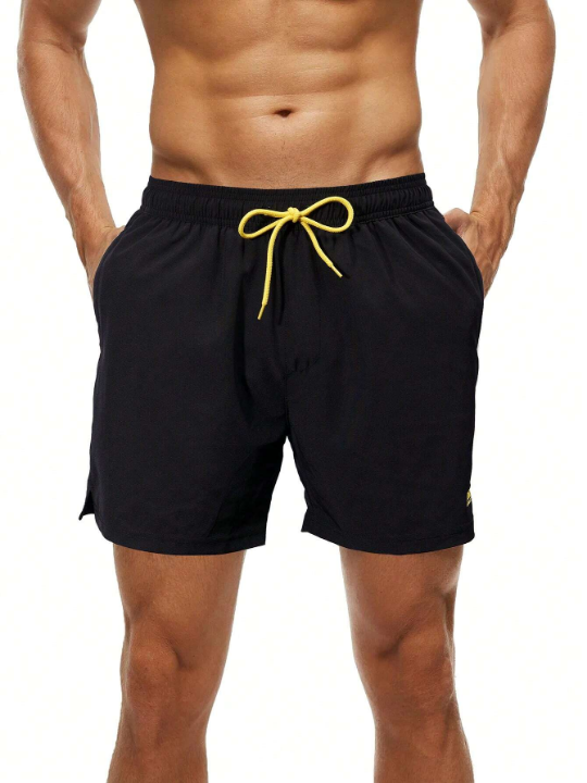 Manfinity Swimmode Men Two Tone Drawstring Waist 2 in 1 Swim Trunks